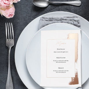 Moderne Hochzeitsmenükarte mit bemalter Folie Folieneinladung