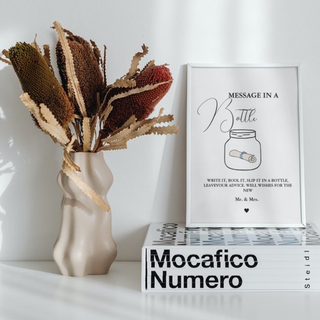 Moderne Hochzeitsnachricht in einem Flaschenbuchze Poster (Von Creator hochgeladen)