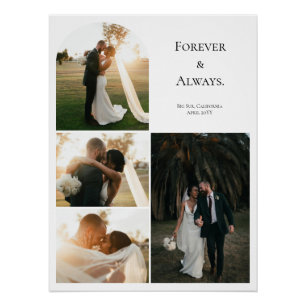 Moderne Hochzeitspaar-Jubiläum 4-Foto-Collage Poster