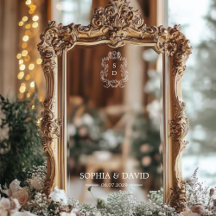Moderne Hochzeitspiegels angepasste Initials Decal