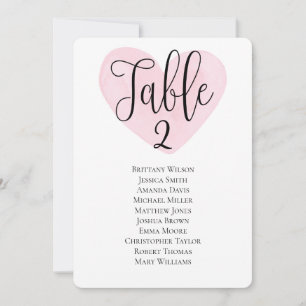 Moderne Hochzeitsplattform Rosa Herztisch Plan Einladung