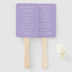 Moderne Hochzeitsprogramm Sydney Lavender Fächer