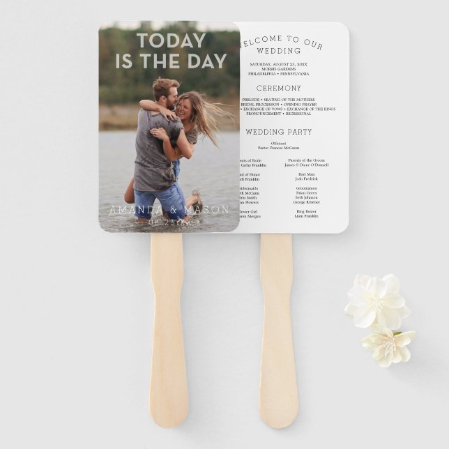 Moderne Hochzeitsprogramme Fans heute mit Foto Fächer (Vorne und Hinten)