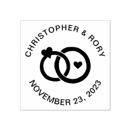 Moderne Hochzeitsrings Einfaches Custom Couple's Gummistempel