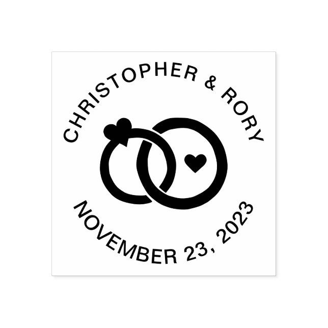 Moderne Hochzeitsrings Einfaches Custom Couple's Gummistempel (Prägung)