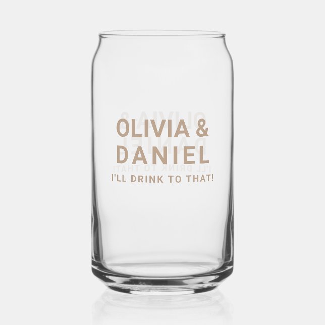 Moderne Hochzeitsscups Dosenglas (Vorderseite)