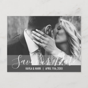 Moderne Hochzeitssemble-Verlobung RETTE UNSER DATU Ankündigungspostkarte