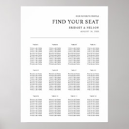 Moderne Hochzeitssitzkarte Poster