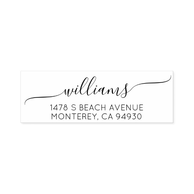 Moderne Hochzeitsskriptfamilie Name & Rücksendeadr Permastempel (Design)