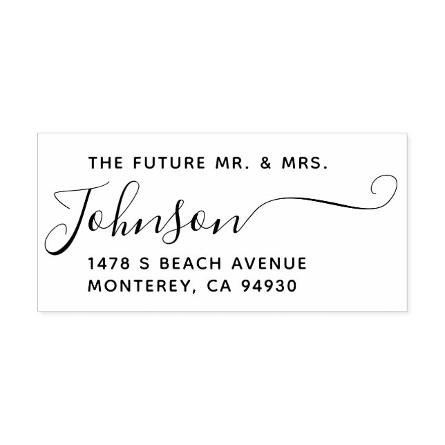 Moderne Hochzeitsskriptfamilie Name & Rücksendeadr Permastempel (Design)