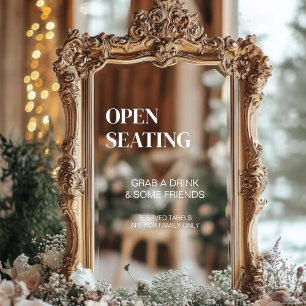 Moderne Hochzeitsspiegel Decal Open Seating Fensteraufkleber