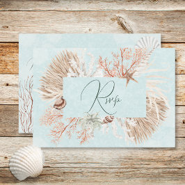 Moderne Hochzeitsstiftung des Aqua Ocean Muscheln RSVP Karte
