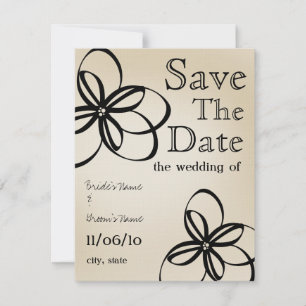 Moderne Hochzeitställe und Schwarz Save the Date