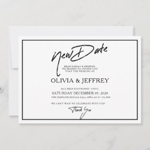 Moderne Hochzeitstermin-Einladungskarte mit neuem Save The Date