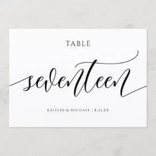 Moderne Hochzeitstisch-Nummern Kalligrafie - 17 Einladung