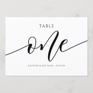 Moderne Hochzeitstisch-Nummern Kalligrafie - 1 Einladung