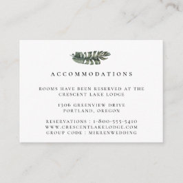 Moderne Hochzeitsunterkünfte mit tropischem Leaf Begleitkarte