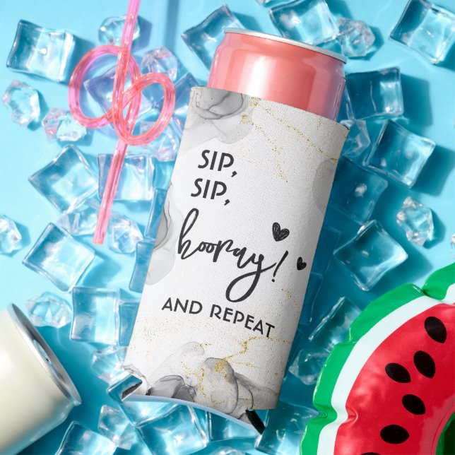 Moderne Hochzeitsvorlage Schwarz und Weiß einfach Selters Dosenkühler (In Situ Sommer)