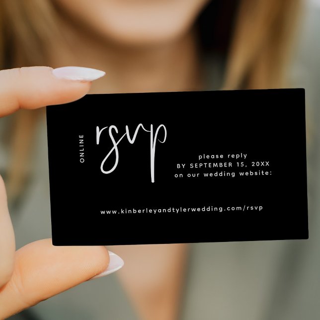 Moderne Hochzeitswebseite online uAwg black Begleitkarte (Von Creator hochgeladen)
