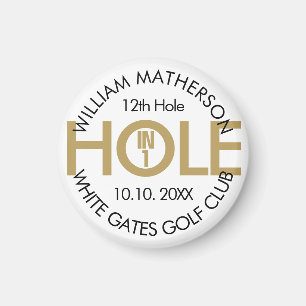 Moderne Hole-in-One Schwarz und Gold Magnet