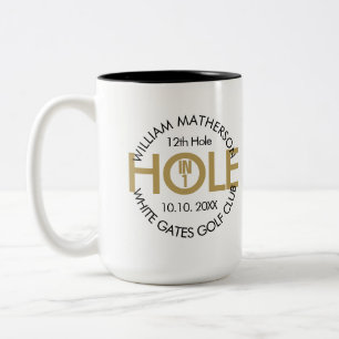 Moderne Hole-in-One-Schwarz und Gold Zweifarbige Tasse