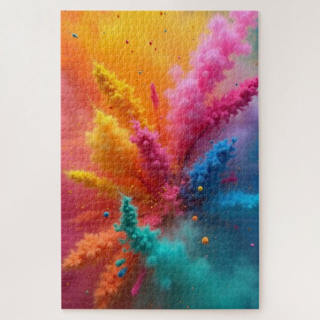 Moderne Holi-Farben in der Luft Puzzle (Vertikal)