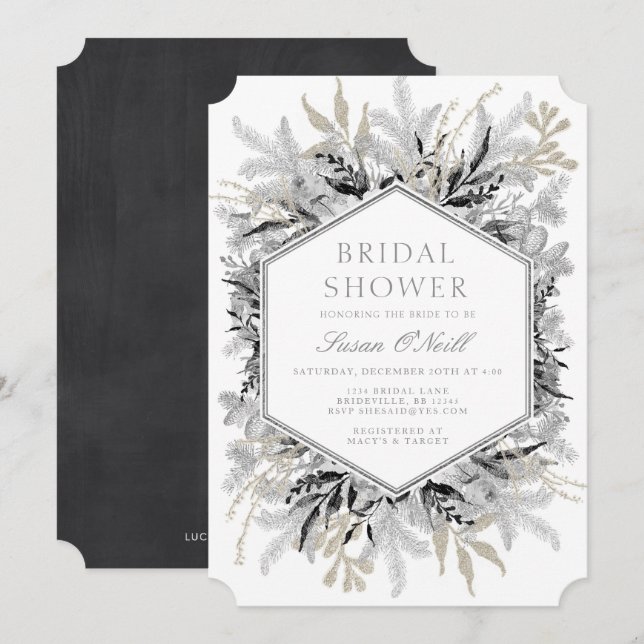 Moderne Holiday Bridal Dusche Einladung (Vorne/Hinten)