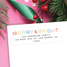 Moderne Holiday Merry & Bright Rücksendeadresse