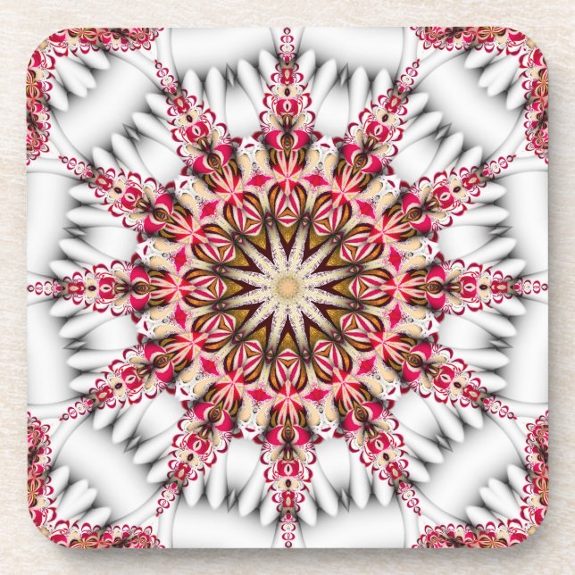 Moderne Holiday Snowflake Cork Untersetzer (Vorderseite)