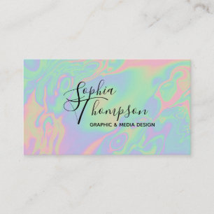 Moderne Holografie Rainbow Pastel Visitenkarte