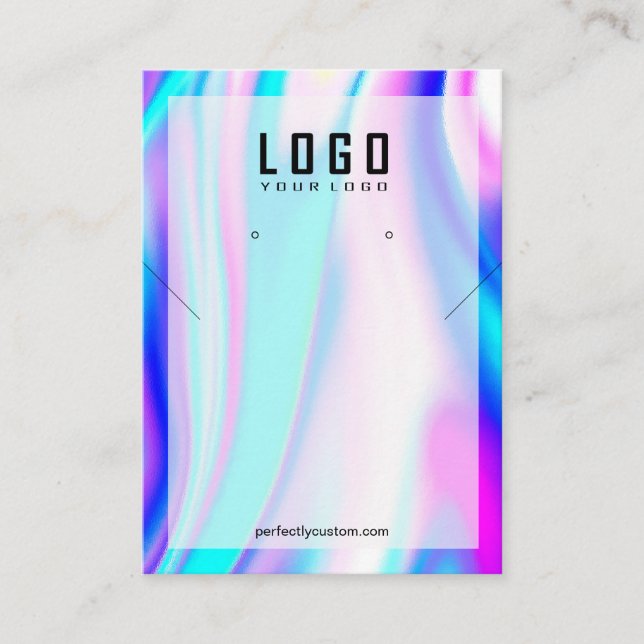 Moderne holografische Einhorn-Necklace-Ohrringe Visitenkarte (Vorderseite)