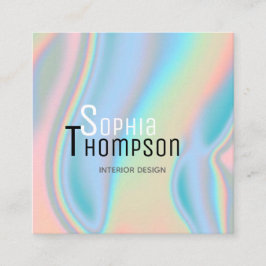 Moderne holografische flüssige Marmor Quadratische Visitenkarte