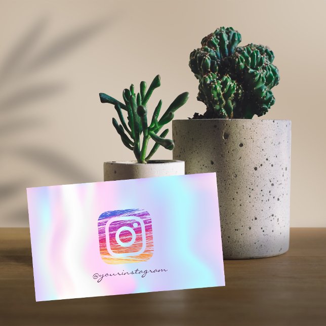 Moderne holografische Instagram Social Media Visitenkarte (Von Creator hochgeladen)