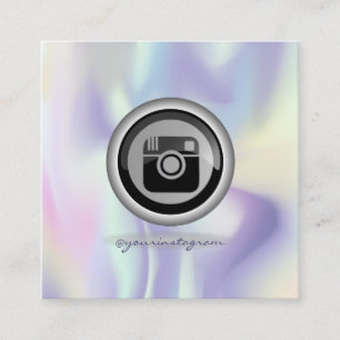 Moderne holografische Instagram-Sozialmedien Quadratische Visitenkarte