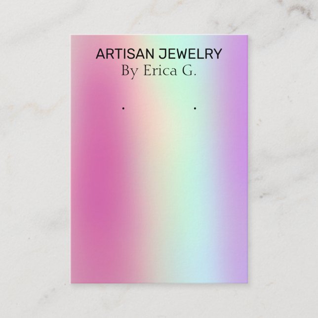 Moderne holografische Neon Colored Earring Card Visitenkarte (Vorderseite)