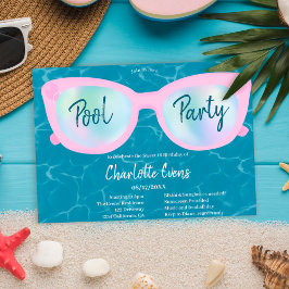Moderne holografische Party-Brille Sweet 16 Einladung