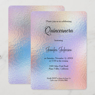 Moderne holografische Quinceanera-Einladung Einladung