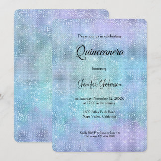 Moderne holografische Quinceanera-Einladung Einladung
