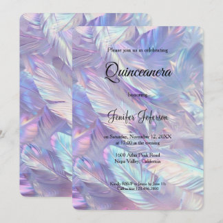 Moderne holografische Quinceanera-Einladung Einladung