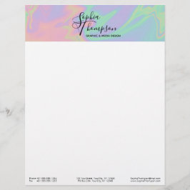 Moderne holografische Rainbow Pastel - Letterhead Briefkopf