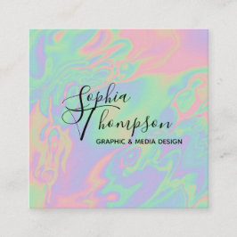 Moderne holografische Rainbow Pastel - Visitenkart Quadratische Visitenkarte