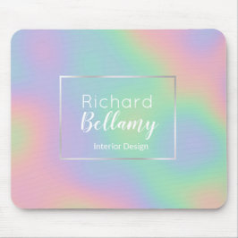 Moderne Holografische Regenbogeneffekte Metallrahm Mousepad
