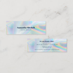 Moderne holografische Salon Kosmetikerin Make-up Mini Visitenkarte