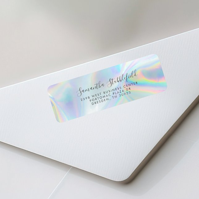 Moderne holografische SkriptRücksendeadresse (Modern Holographic Script Return Address Label)