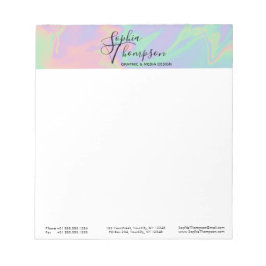 Moderne Holographic Script Rainbow Pastel - Notepa Notizblock