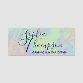Moderne Holographische Effekte Script Rainbow Past Namensschild