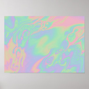 Moderne Holographische Effekte Script Rainbow Past Poster