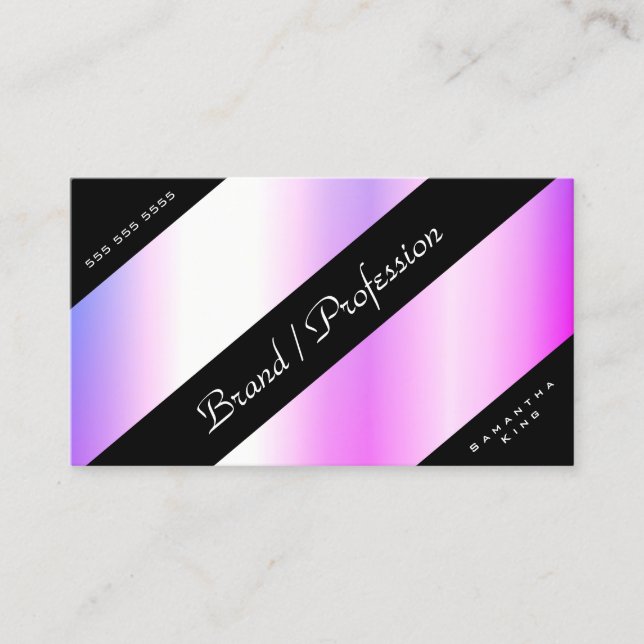 Moderne Holographische Wirkung Pastel Lila Gradien Visitenkarte (Vorderseite)
