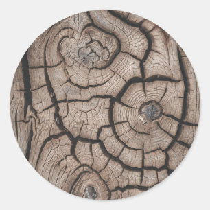 Moderne Holz Holzstamm Baumstämme Runder Aufkleber