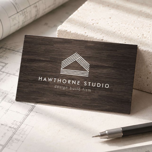 Moderne Holzoptik-Design-Build Visitenkarte (Von Creator hochgeladen)